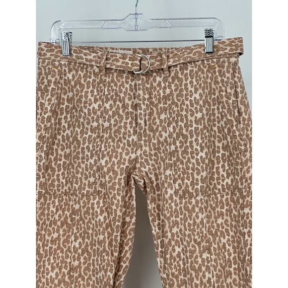 Anthropologie The Wanderer Pants 29 Leopard Print Cotton Linen Boho Chic - Picture 5 of 14